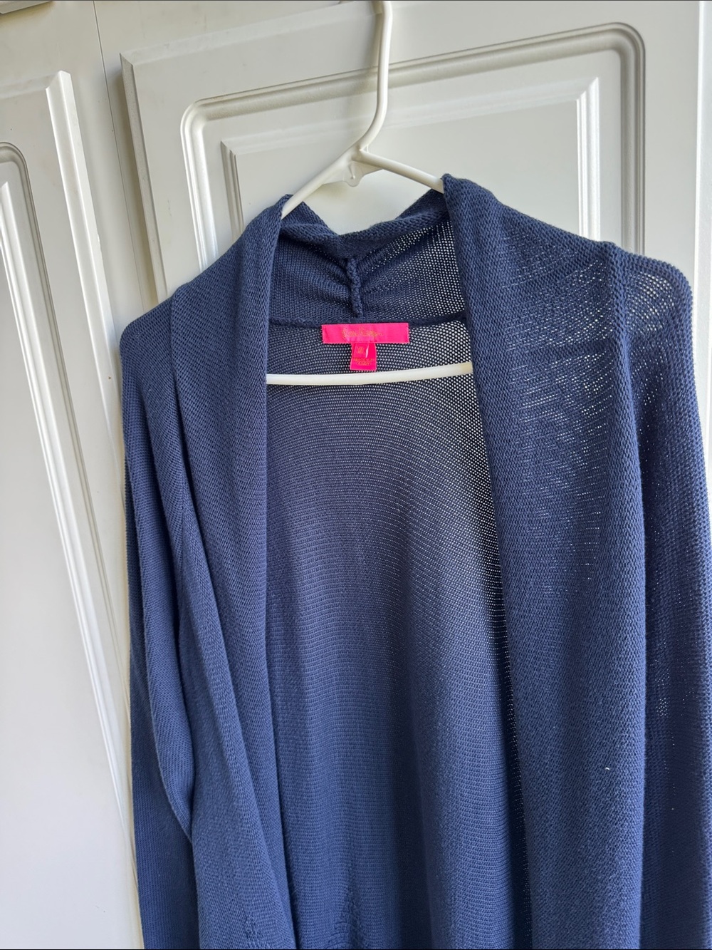 Lilly Pulitzer XL navy fringe cardigan - Picture 3 of 4